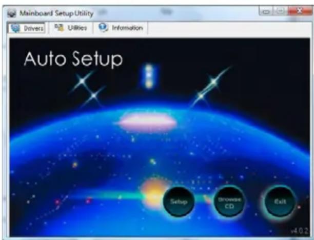 Mainboard Setup Utility Drivers Utilities Information Auto Setup Setup Browse CD Exit v4.0.2