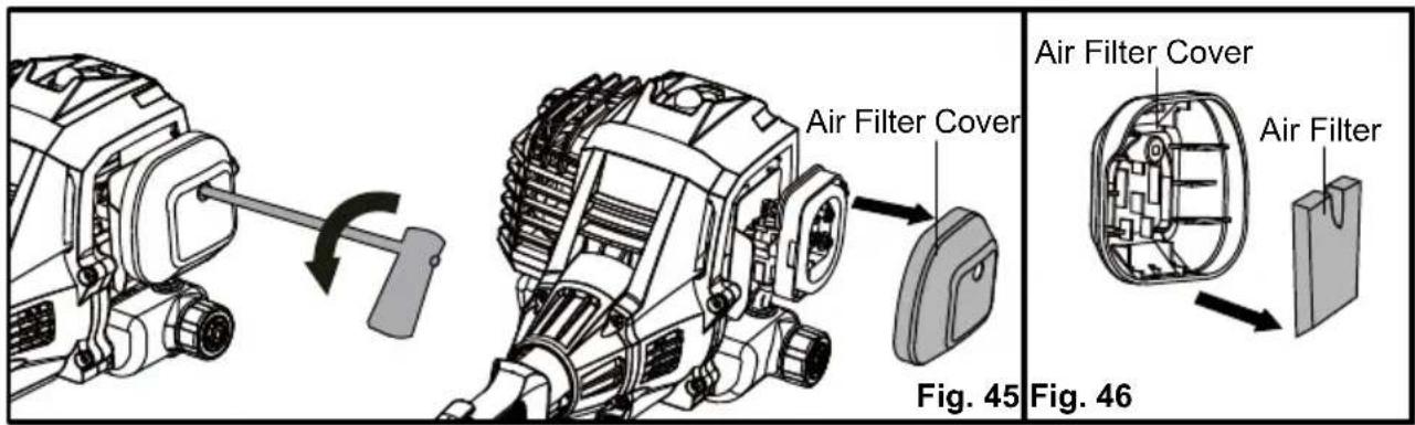 LawnMaster NPTGSP2517A - CLEANING THE AIR FILTER (See Figs. 45-48) - 1