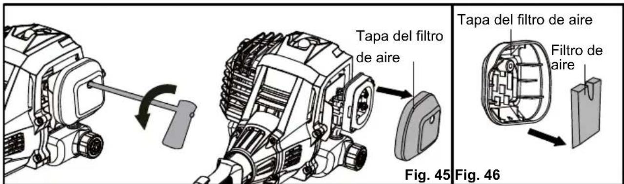 LawnMaster NPTGSP2517A - LIMPIEZA DEL FILTRO DE AIRE (Consulte las Figuras 45-48) - 1