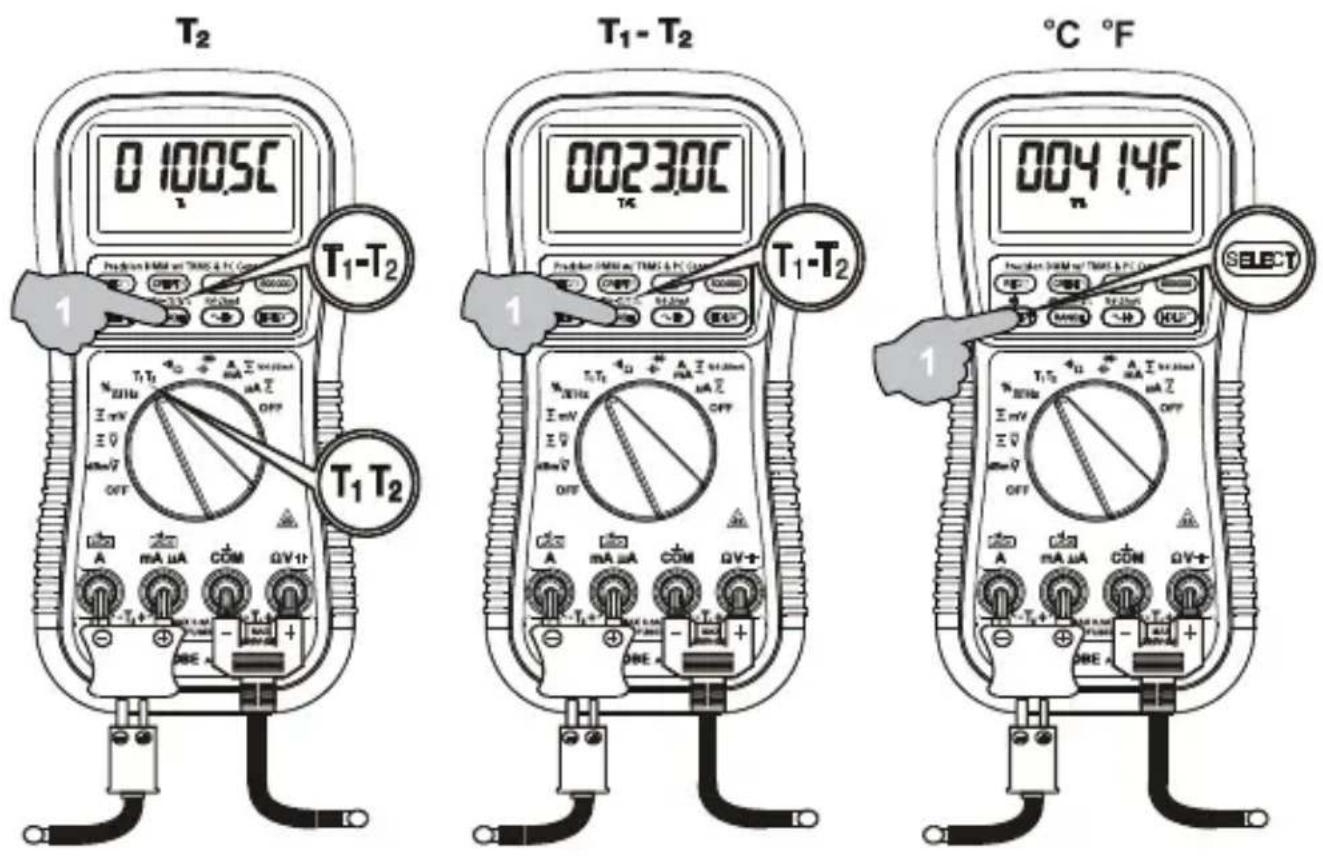 Amprobe AM-160-A - T1-T2 Dual Channels Temperature function (AM-160-A only) - 1