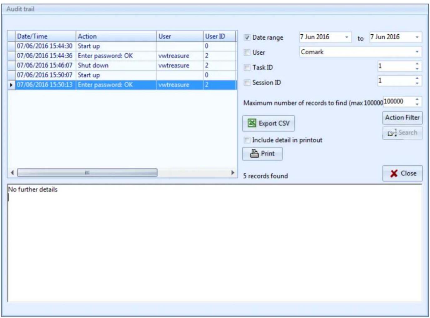 Comark EVTCRU - Open Audit Trail - 1