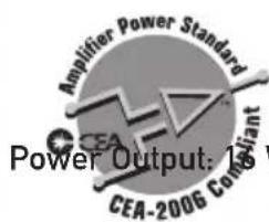 Amplifier Power Standard Power Output: 1.5V CEA-2006 Consumer