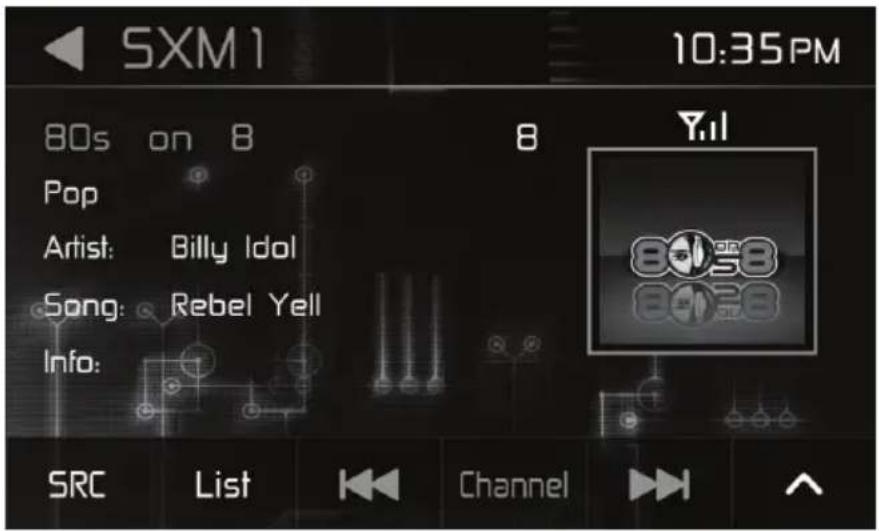 SXM1 10:35 PM 80s on 8 Pop Artist: Billy Idol Song: Rebel Yell Info: 8 Yil 80s on 8 80s on 8 80s on 8 SRC List Channel