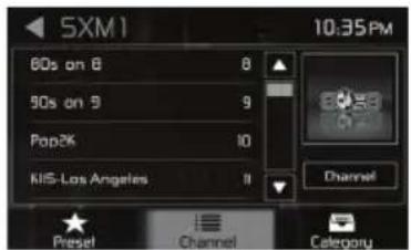 5XM1 60s on 8 90s on 9 Pop2K KIS-Los Angeles 10:35 PM Channel Preset Channel Cateopy