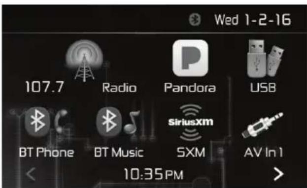 Wed 1-2-16 107.7 Radio Pandora USB BT Phone BT MusicSiriusxm SXM AV In 1 10:35PM >