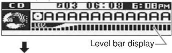 CD 203 06:08 6:08PM OAAAAAAAAAAAAA Level bar display