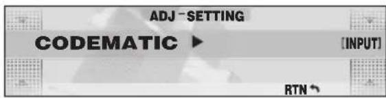 ADJ-SETTING CODEMATIC ▶ [INPUT] RTN ↗