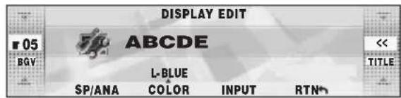 DISPLAY EDIT r 05 ABCDE BGV L-BLUE SP/ANA COLOR INPUT RTN