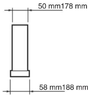 50 mm178 mm 58 mm188 mm