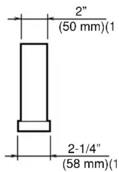 2" (50 mm)(1) 2-1/4" (58 mm)(1)