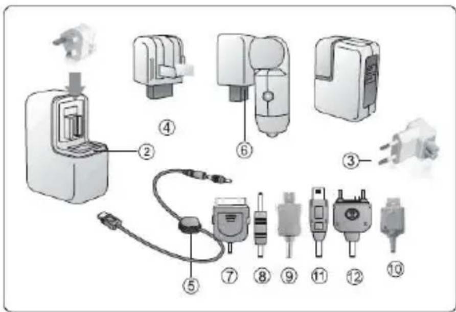 Diagram showing exploded view of electrical plug connections with numbered parts for identification