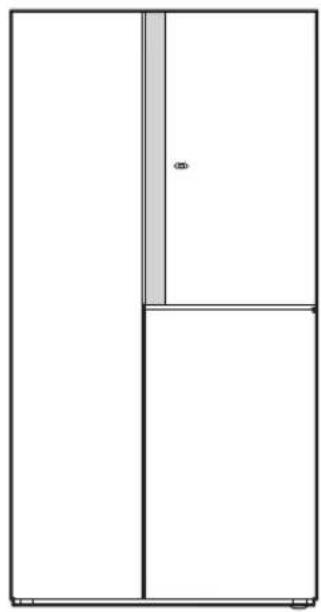 Simple line drawing of a cabinet or enclosure with no text, numbers, or symbols.
