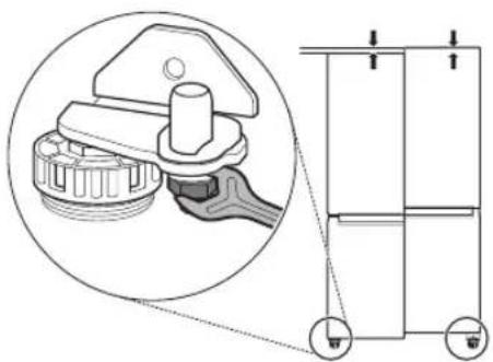 Technical diagram showing a mechanical assembly with a magnified inset of a component detail, no text or symbols.