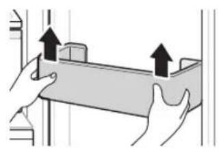 Illustration of hands holding a rectangular object with upward arrows indicating motion or force (no text or symbols)