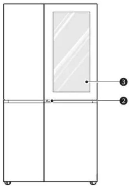 Technical diagram of a cabinet or enclosure with labeled components and structural lines.