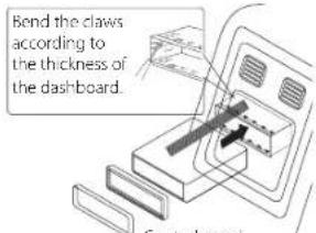 Bend the claws according to the thickness of the dashboard.