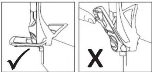 Technical diagram showing two mechanical assembly steps with checkmark and cross symbols indicating selection or modification.
