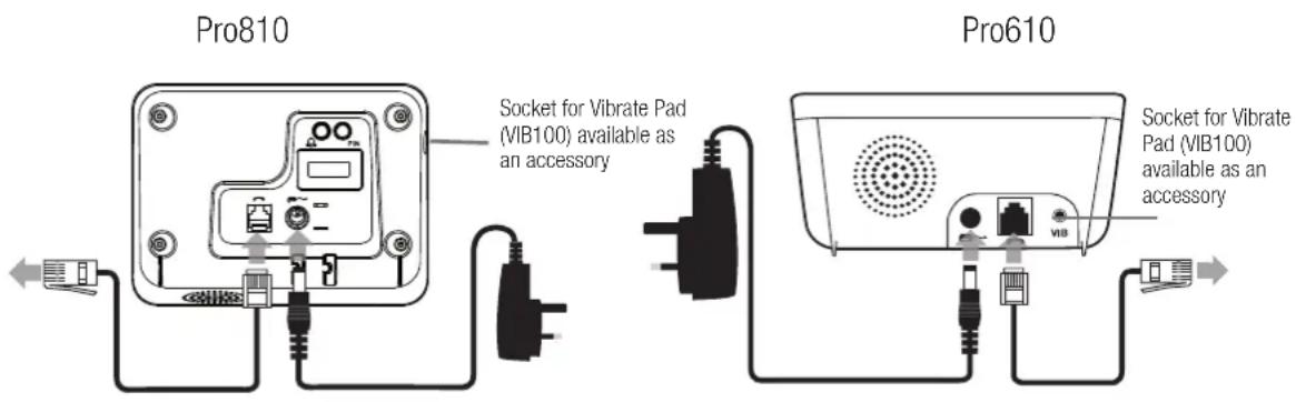 Pro810 Socket for Vibrate Pad (VIB100) available as an accessory Pro610 Socket for Vibrate Pad (VIB100) available as an accessory