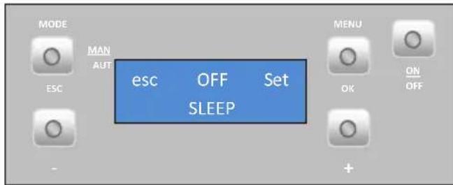 MODE MAN AUT ESC esc OFF Set SLEEP MENU OK ON OFF +