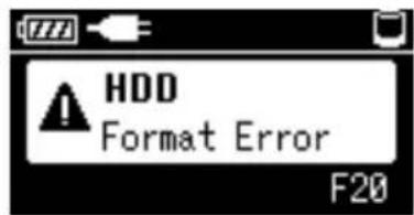 HDD Format Error F20