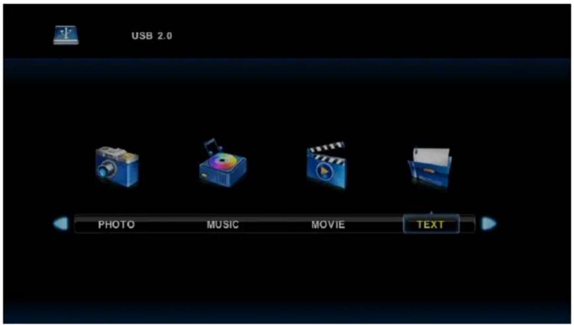 USB 2.0 PHOTO MUSIC MOVIE TEXT