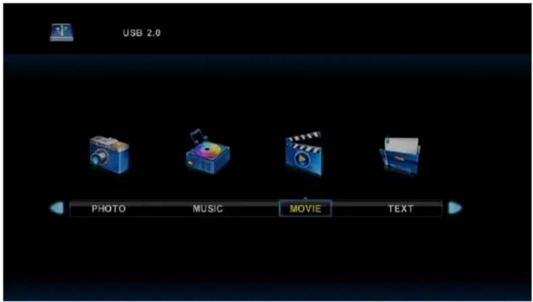 USB 2.0 PHOTO MUSIC MOVIE TEXT