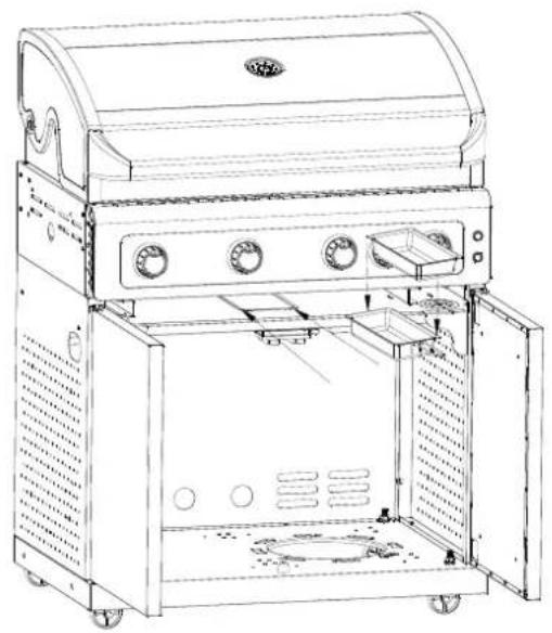 Beefmaster V Series G2BV - STEP 8 (FOR 4B and 6B BARBEQUES ONLY): Fit the Grease Cup and Foil Dish. - 2