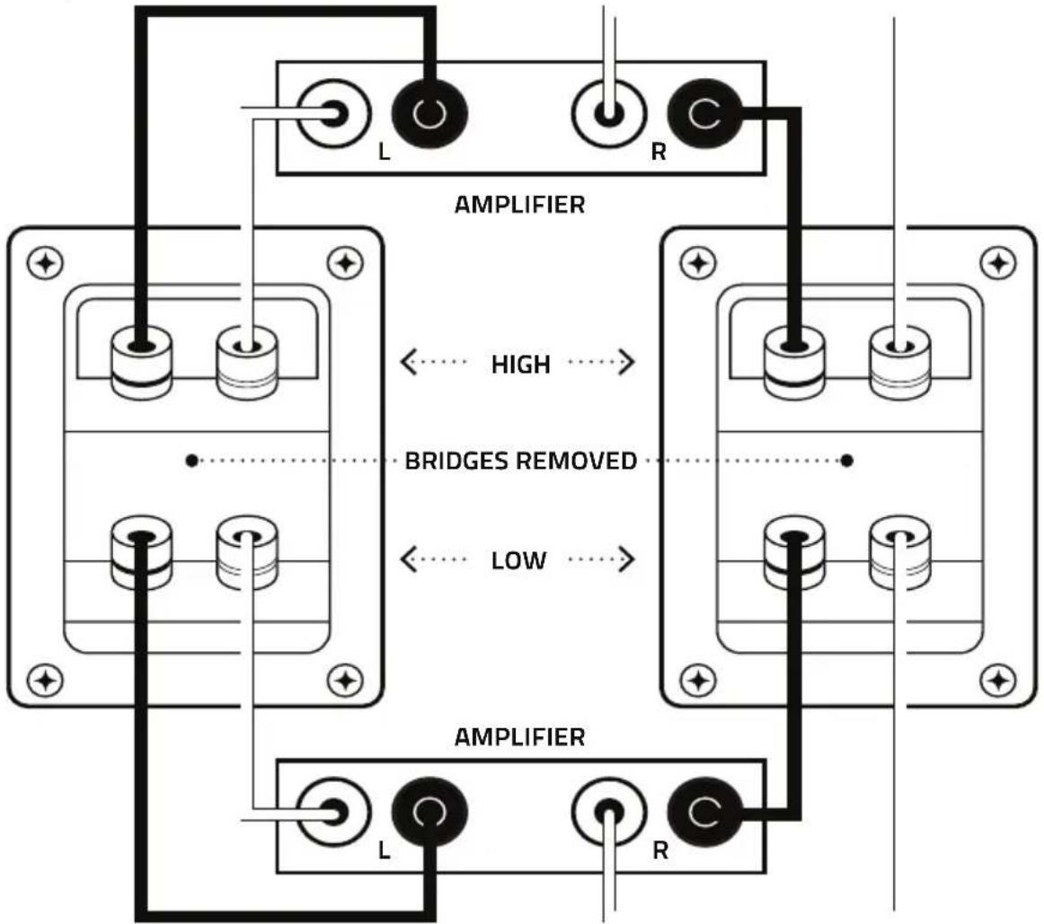 L R AMPLIFIER HIGH BRIDGES REMOVED LOW AMPLIFIER L R