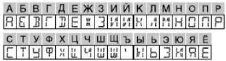JVC KD-X155 - Available Cyrillic letters - 2