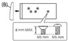 (B) 8 mm MAX. MS mm MS mm