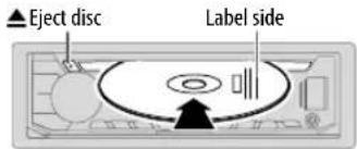 ▲ Eject disc Label side