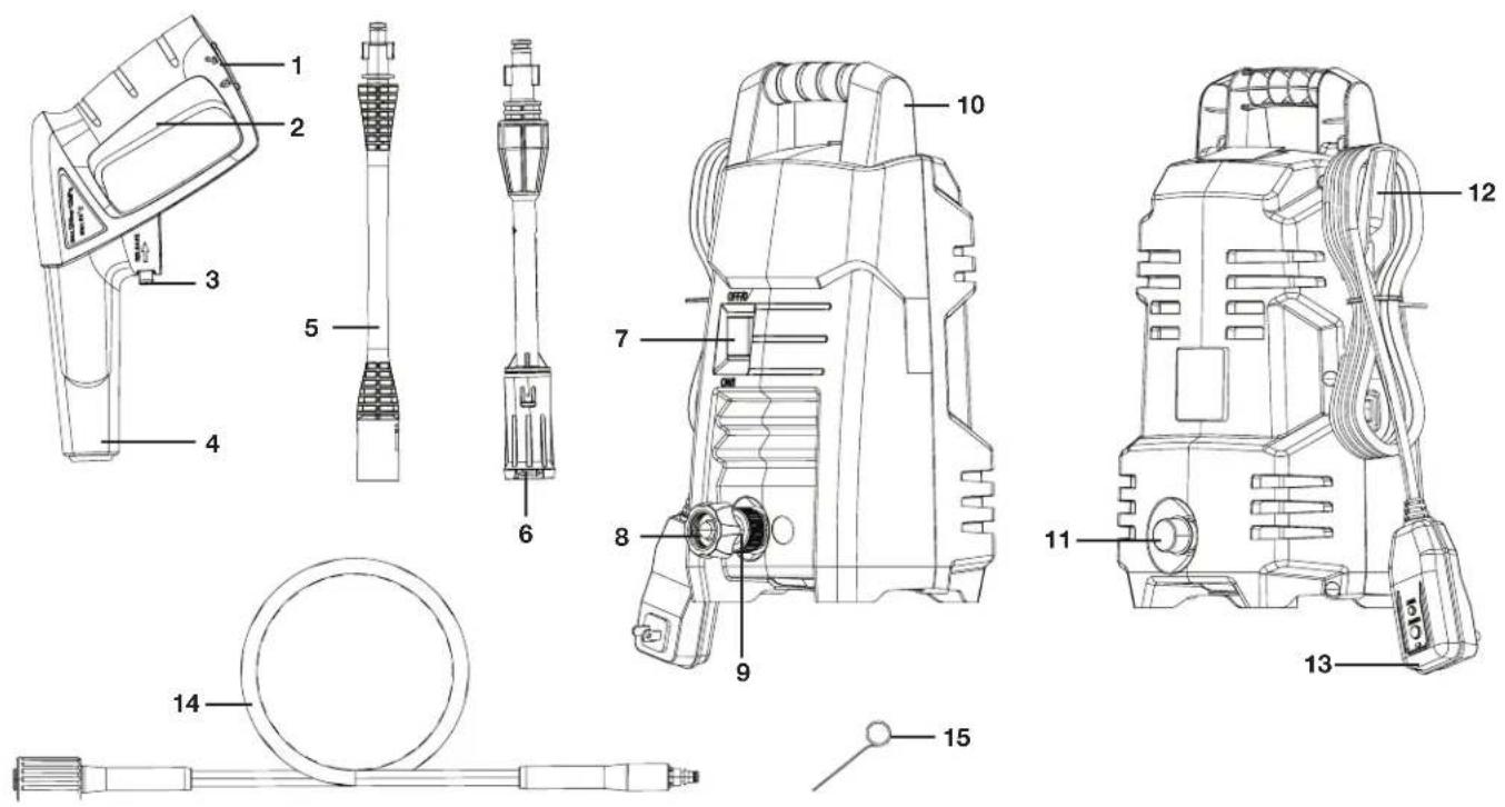 Technical diagram of a water purifier with numbered parts for identification and assembly reference.
