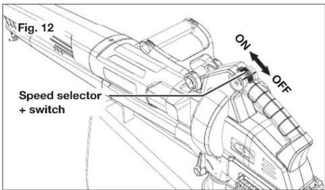 Fig. 12 Speed selector + switch ON OFF