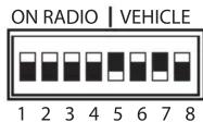 CRUX SWRTY-61S - TOYOTA STEERING WHEEL CONTROL DIP SWITCH SETTING: - 1