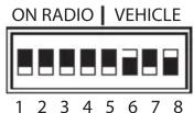 CRUX SWRTY-61S - AFTERMARKET RADIO DIP SWITCH SETTINGS: - 1