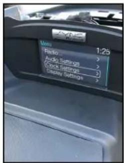 Menu 1:25 Radio > Audio Settings > Clock Settings > Display Settings >