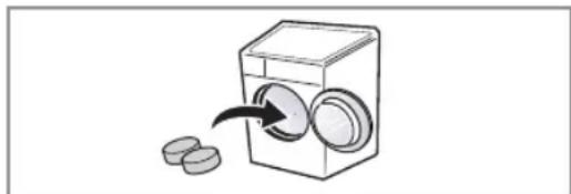 Illustration of a washing machine with coins entering and exiting (no text or symbols)