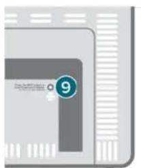 Scanned document fragment showing partial text and a numbered badge with '9'
