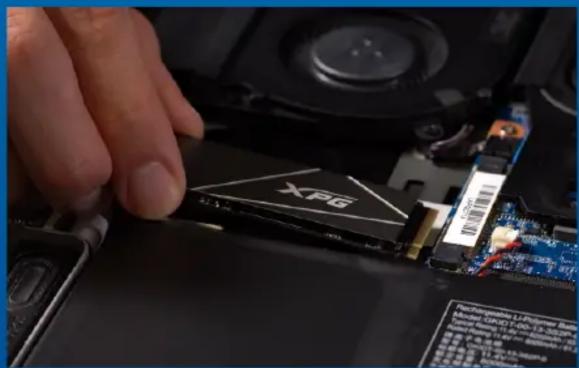 ADATA SWORDFISH - LOCATE THE M.2 PCIE SLOT AND CONFIRM THERE ARE SCREWS - 1