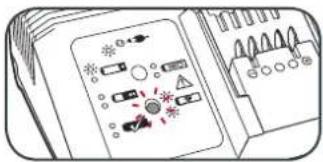 Diagram showing electrical circuit components with warning symbols and labels