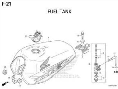 Honda TMX125α (2015) - Fuel hose, general purpose hoses and vinyl hose - 33