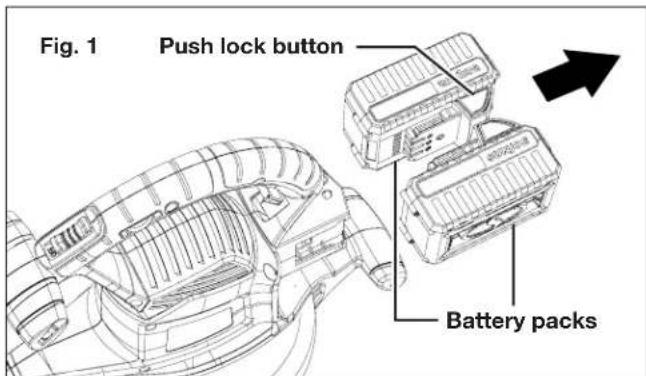 Fig. 1 Push lock button Battery packs