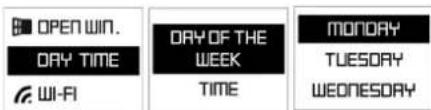 OPEN WIN. DAY TIME WI-FI DAY OF THE WEEK TIME MONDAY TUESDAY WEONESDAY
