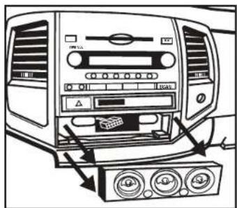 Diagram of car air conditioning panel with labeled buttons and indicators