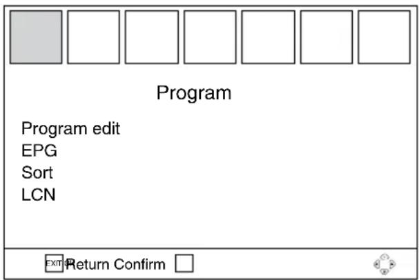 Program Program edit EPG Sort LCN