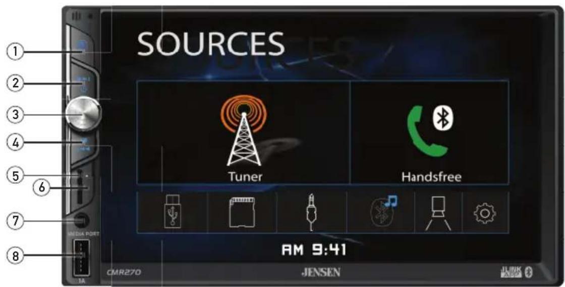 SOURCES Tuner Handsfree AM 9:41 CMR270 JENSEN