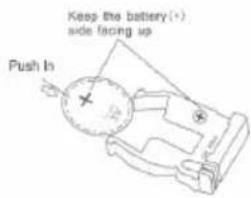 Keep the battery(+) side facing up Push In