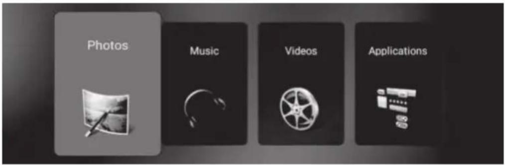 Photos Music Videos Applications