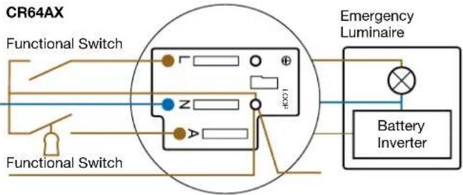 CR64AX Functional Switch Functional Switch Emergency Luminaire Battery Inverter