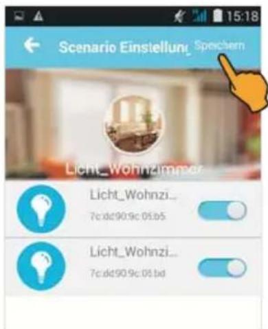 Scenario Einstellung_Spechern Licht_Wohnzimpesar Licht_Wohnzi... 7c:dd90.9c 05.05 Licht_Wohnzi... 7c:dd90.9c 05.10